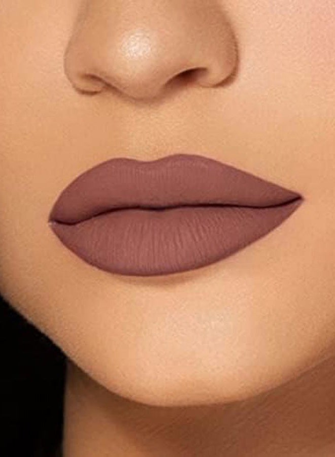 Kylie مجموعة أحمر شفاه كايلي كوزمتيكس جينر مثل أحمر الشفاه السائل غير اللامع مع لمسة نهائية غير لامعة وقلم تحديد الشفاه أحمر شفاه جينر (دولسي ك) - Image 2